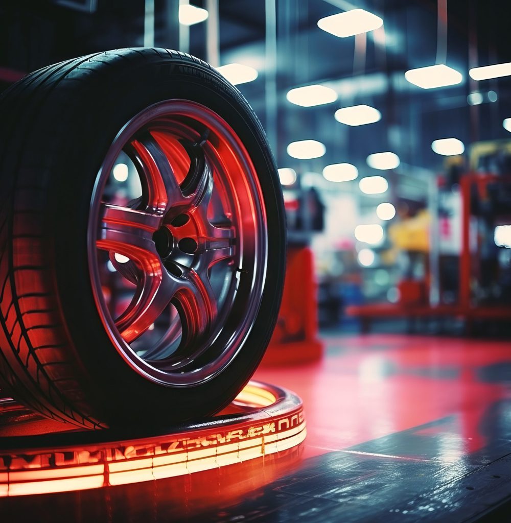 Tire workshop. Ideal for social media, tireshop, workshop or websites